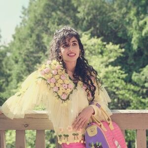 Yellow Floral Tulle Statement Blazer - Women